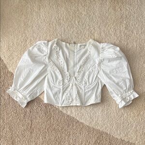 For Love And Lemons White Eyelet Blouse